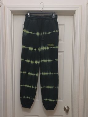 I.AM.GIA Black & Neon Green Tie-Dye Track Pants
